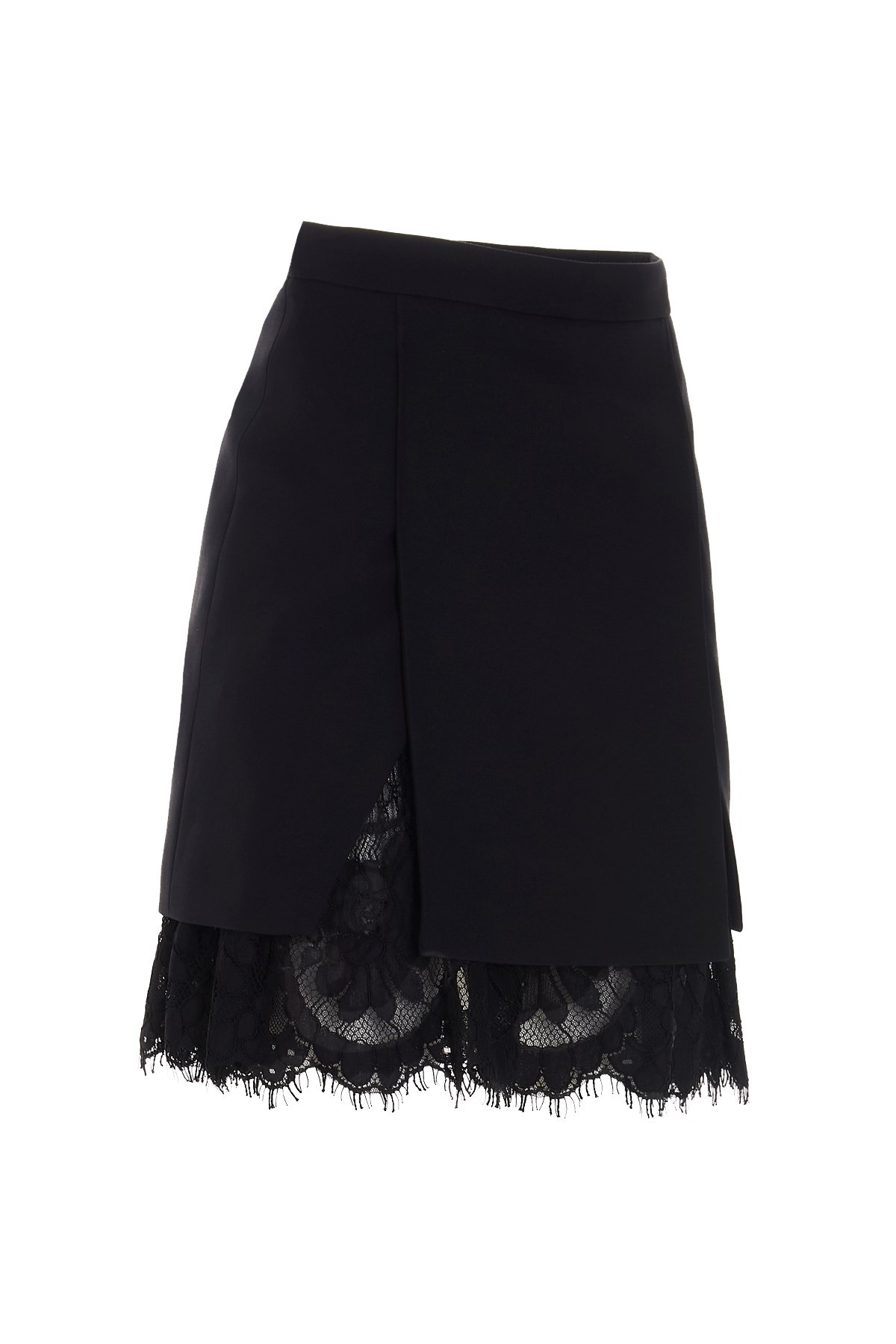 Alexander Mcqueen Lace-trim A-line Skirt In Black