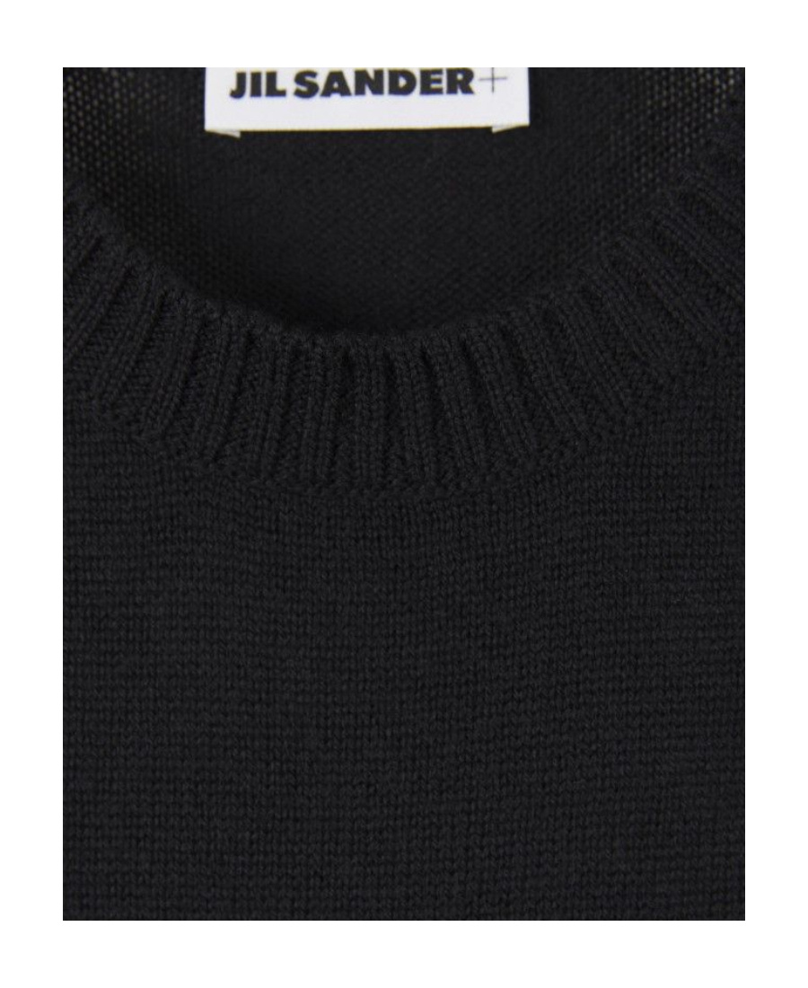 Shop Jil Sander Cropped Wool Jumper In Black