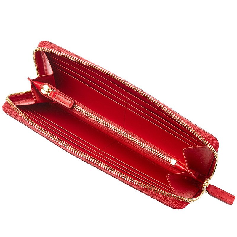 Mcm Long Zipper Wallet. In Red