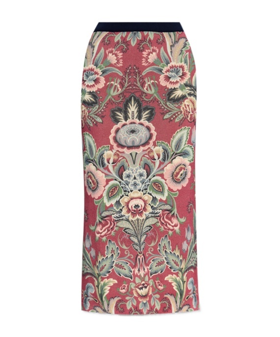 Etro Floral Print Pencil Skirt In Multi