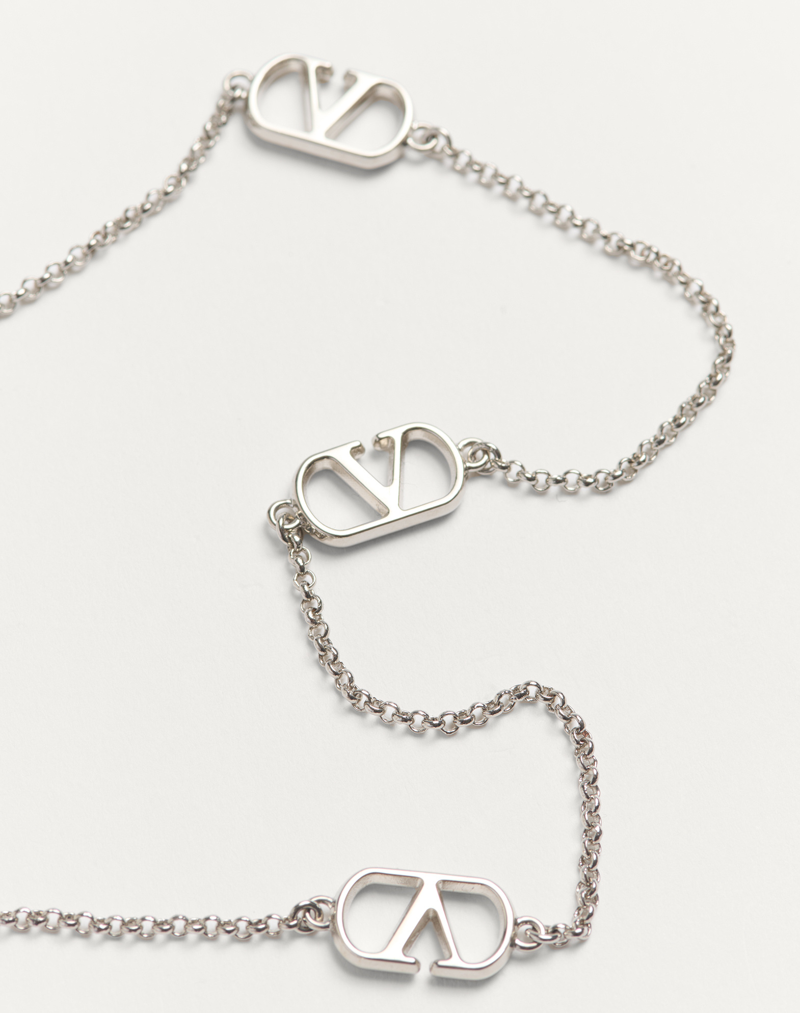 Valentino Garavani Vlogo Signature Necklace With Swarowski Pearls In Metallic