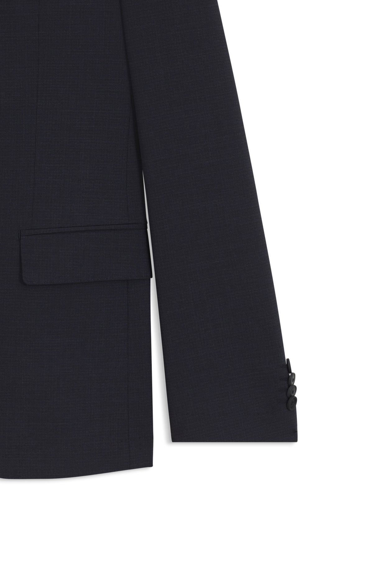 Hugo Boss Slim-fit Suit In Micro-patterned Stretch Fabric In Blue