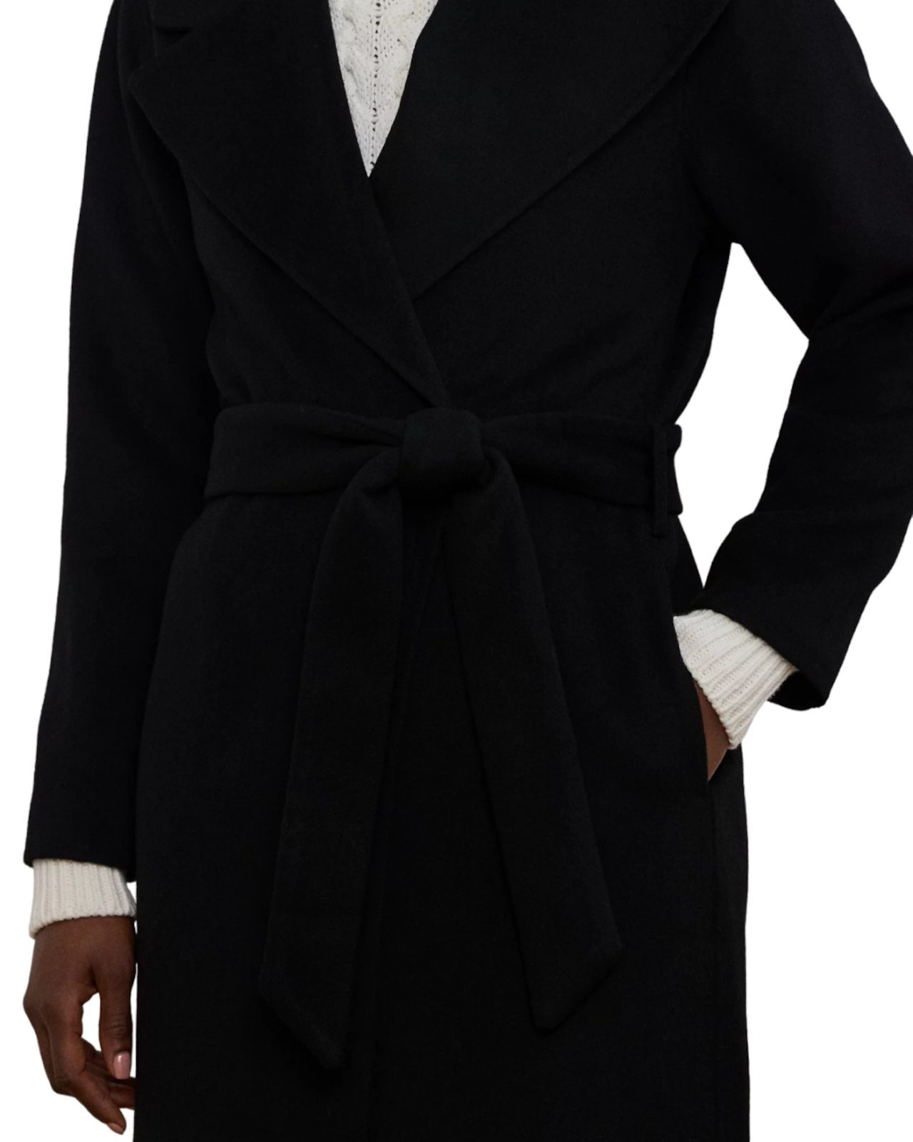 RALPH LAUREN WOOL BLEND WRAP COAT