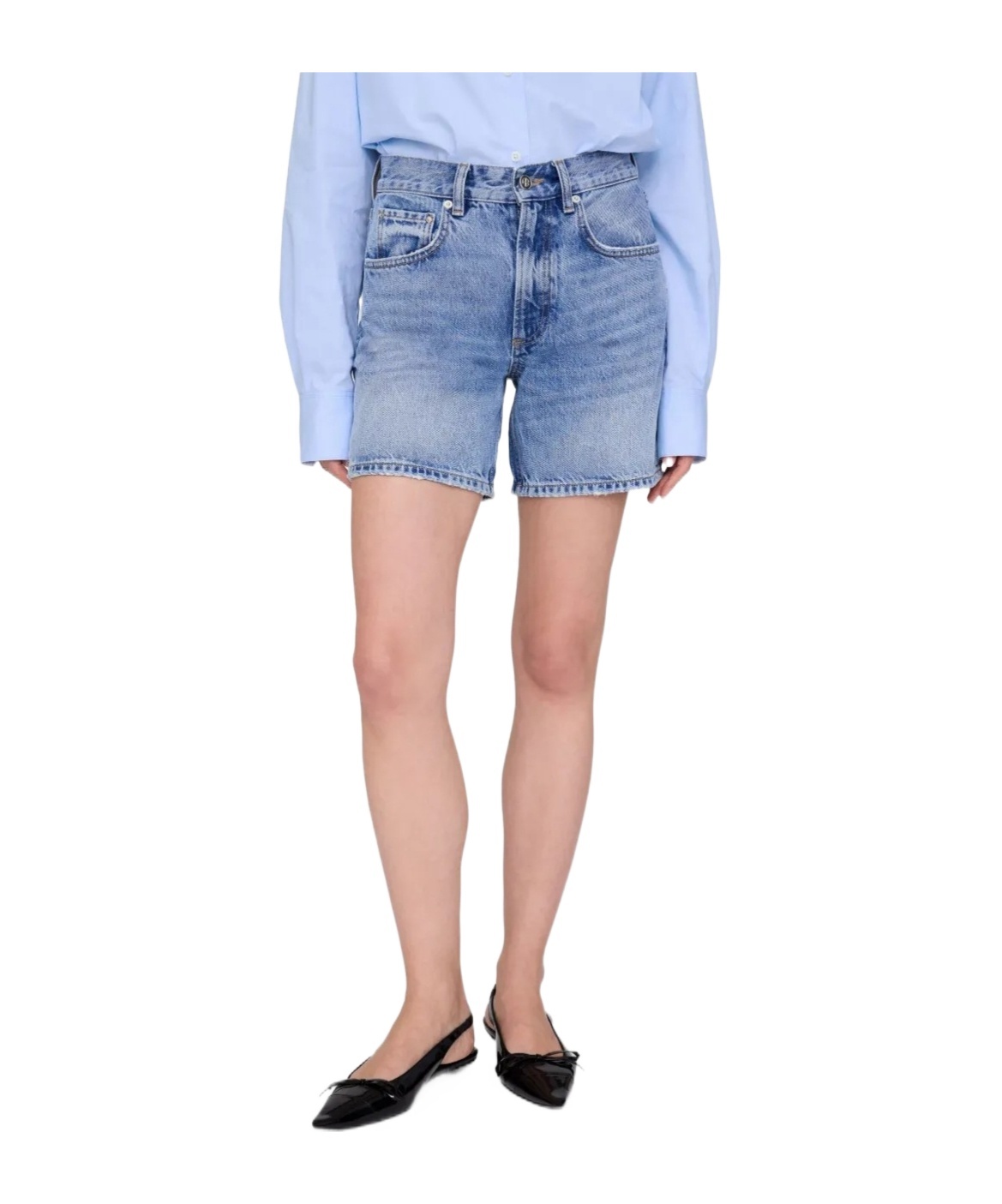 Anine Bing Denim Shorts With Multiple Pockets