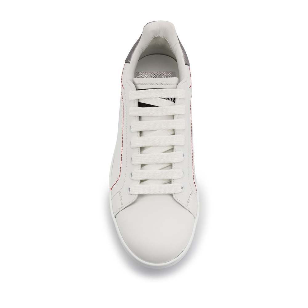 Dolce & Gabbana Leather Classic Low Top Sneakers Women's Shoes In White