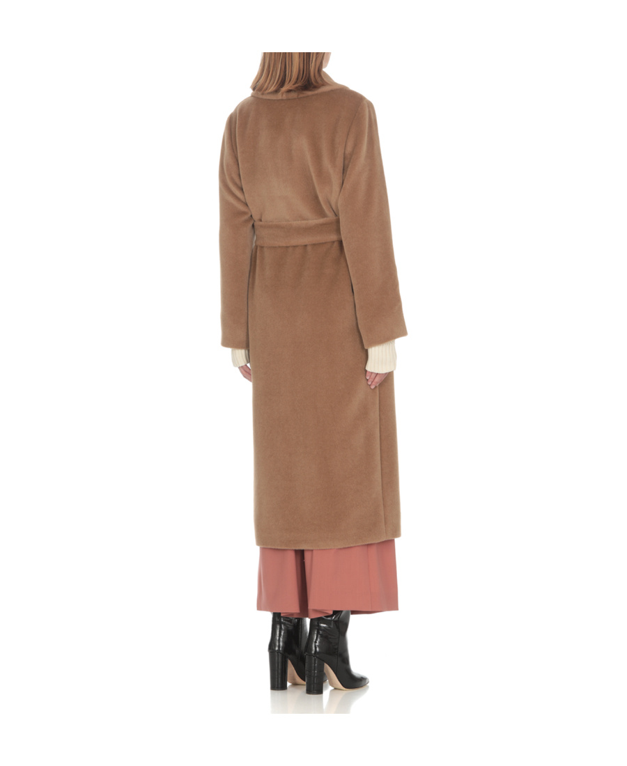 Max Mara Long-sleeved Lapel Coat In Brown