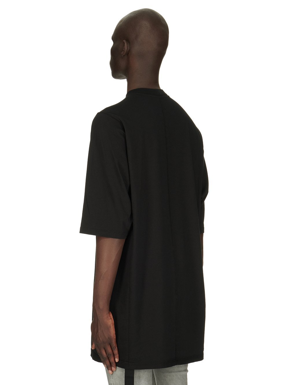 Rick Owens Drkshdw Open-necked Black Shirt In Black