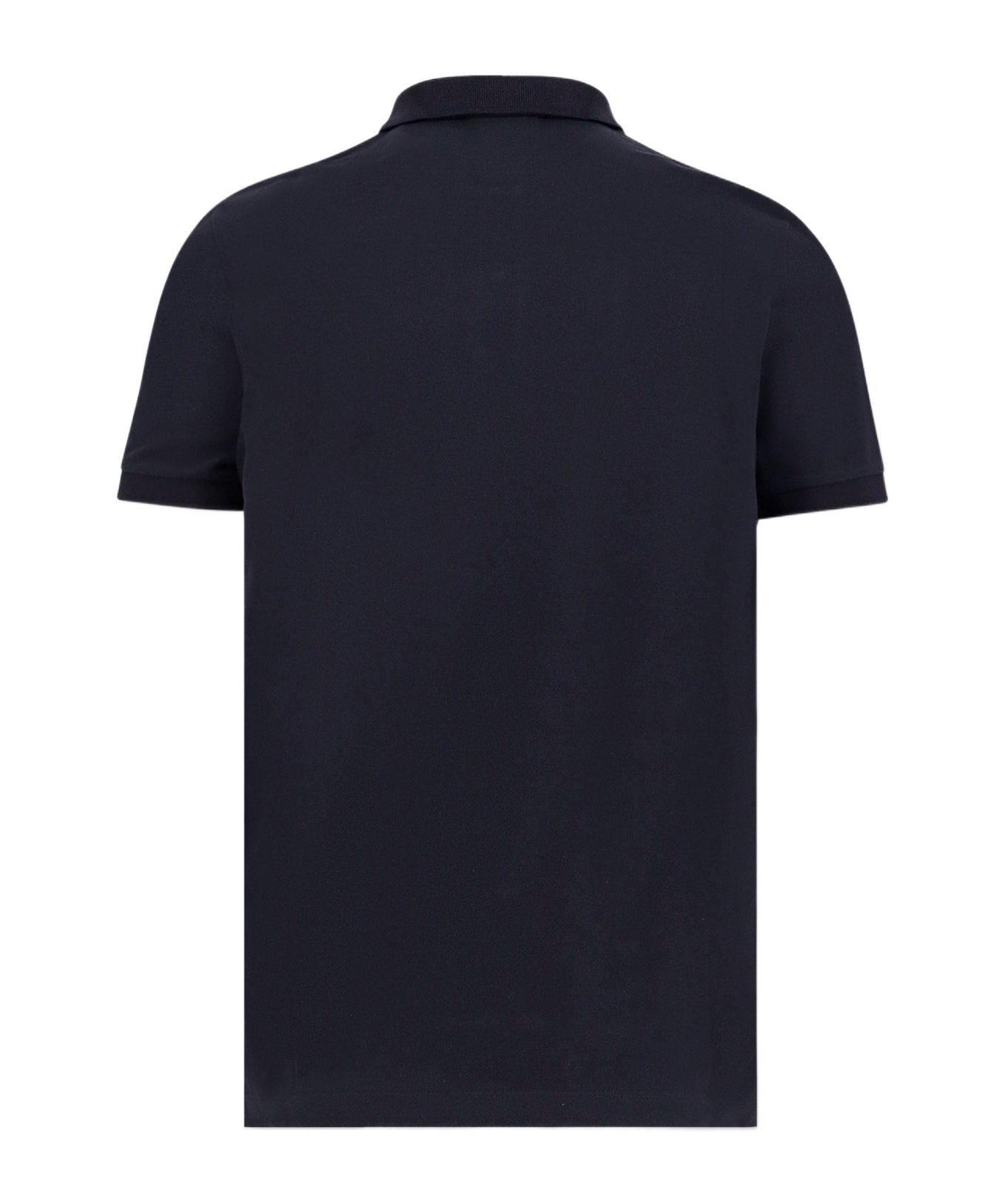 Stone Island Logo Patch Short-sleeved Polo Shirt In Black