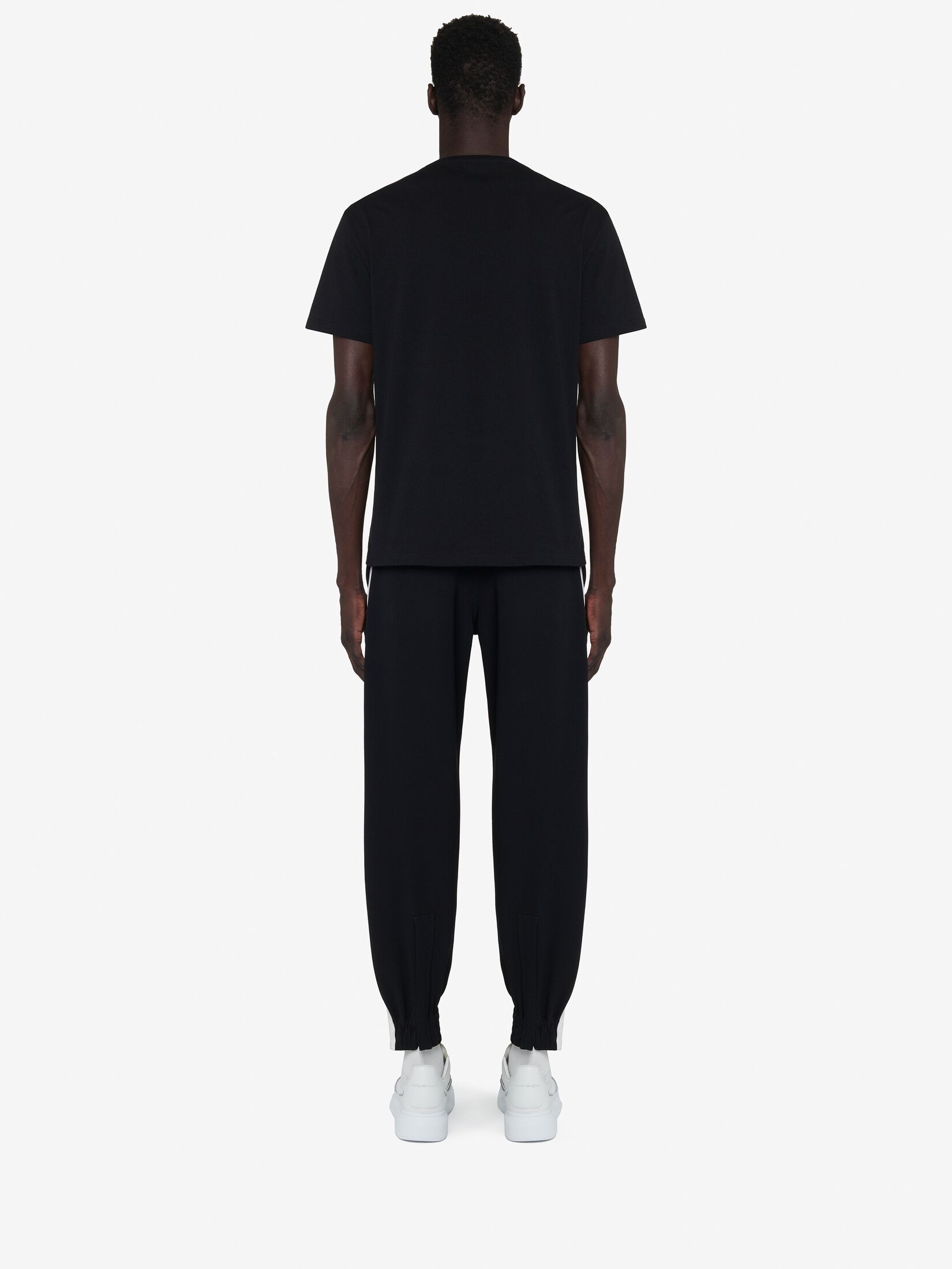 Alexander Mcqueen Black T-shirt With Graffiti Logo Print In Cotton Man In Black