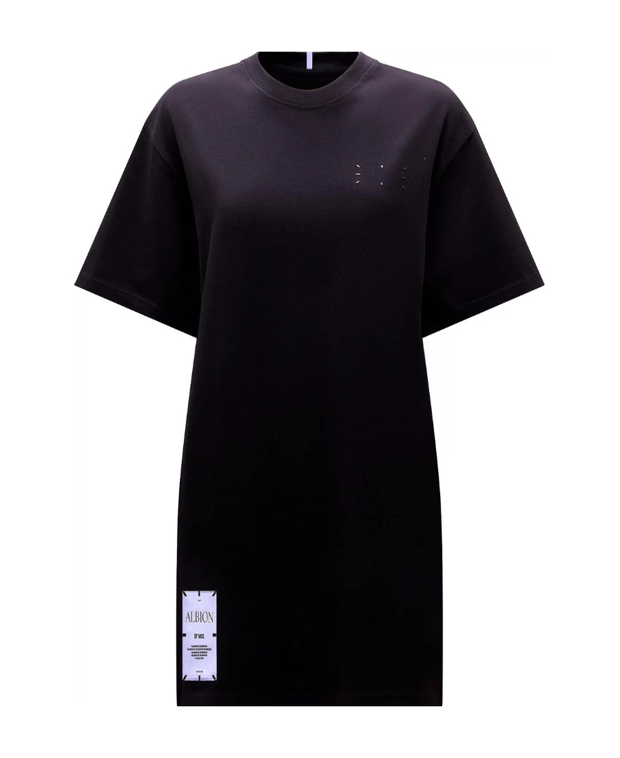 Mcq By Alexander Mcqueen Round-collar Short-sleeve Dress In Black