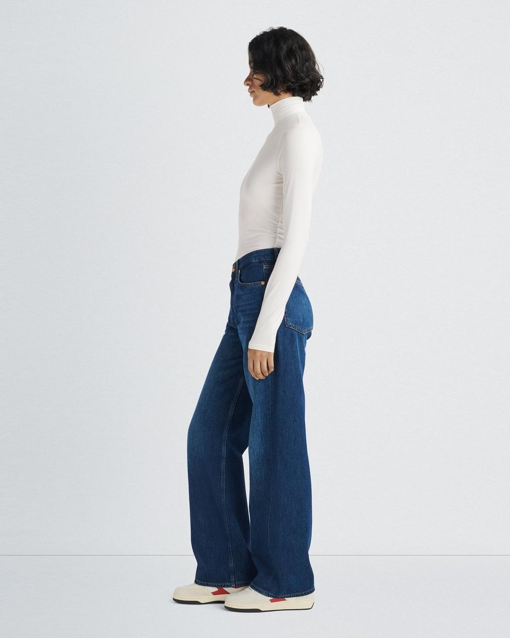 Rag & Bone Mid-rise Wide-leg Jeans In Blue