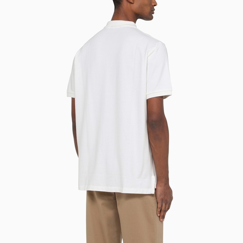 Polo Ralph Lauren Mens American Heather Short-sleeved Logo-embroidered Custom Slim-fit Cotton-jersey Polo Shirt In White