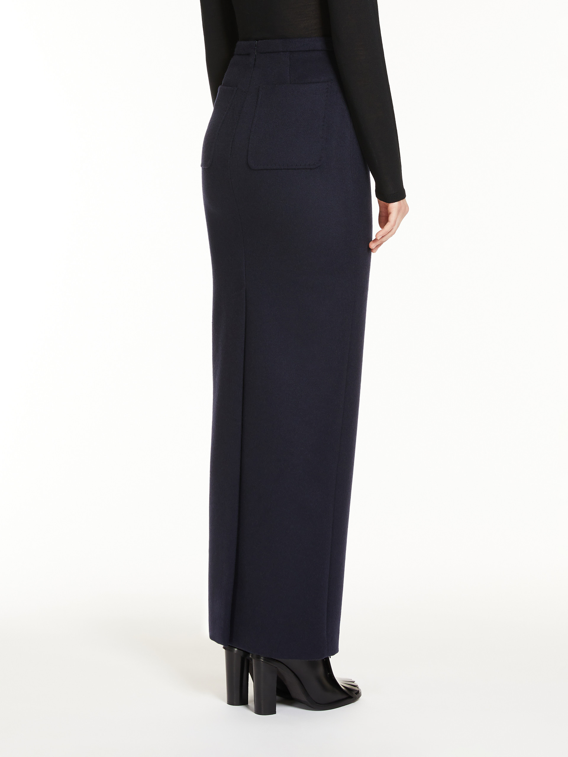 Shop Max Mara High Waist Long Skirt In Black