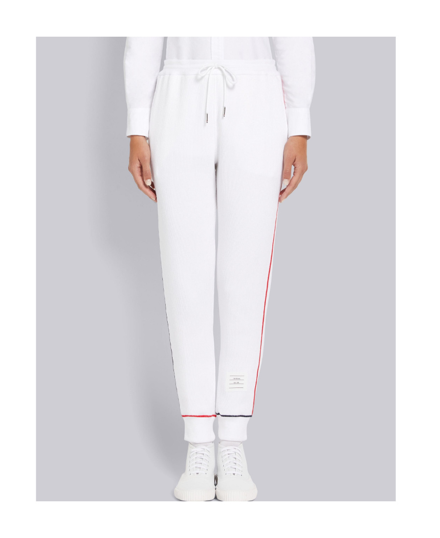 Thom Browne Cricket Stripe Track Pants In White