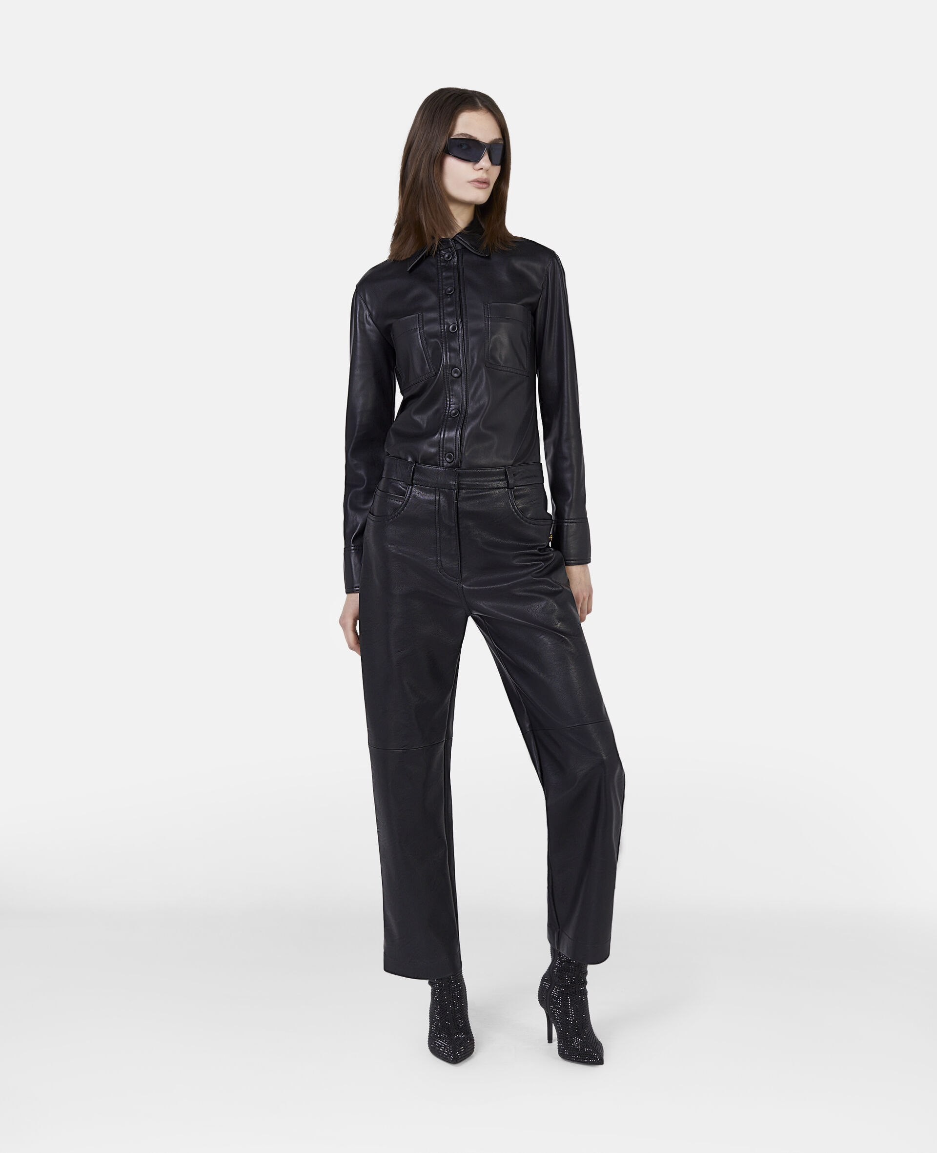 Stella Mccartney Alter Mat Long-sleeve Shirt In Black