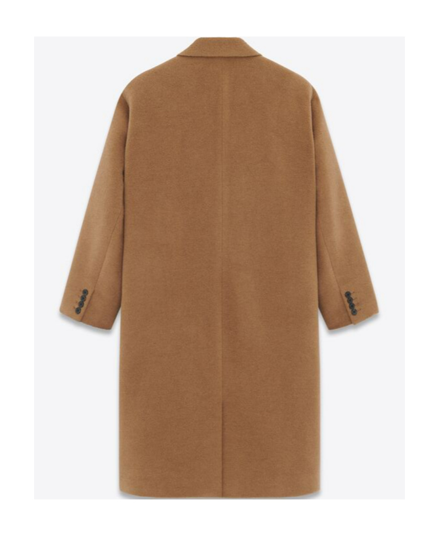 Saint Laurent Manteau Coat In Brown