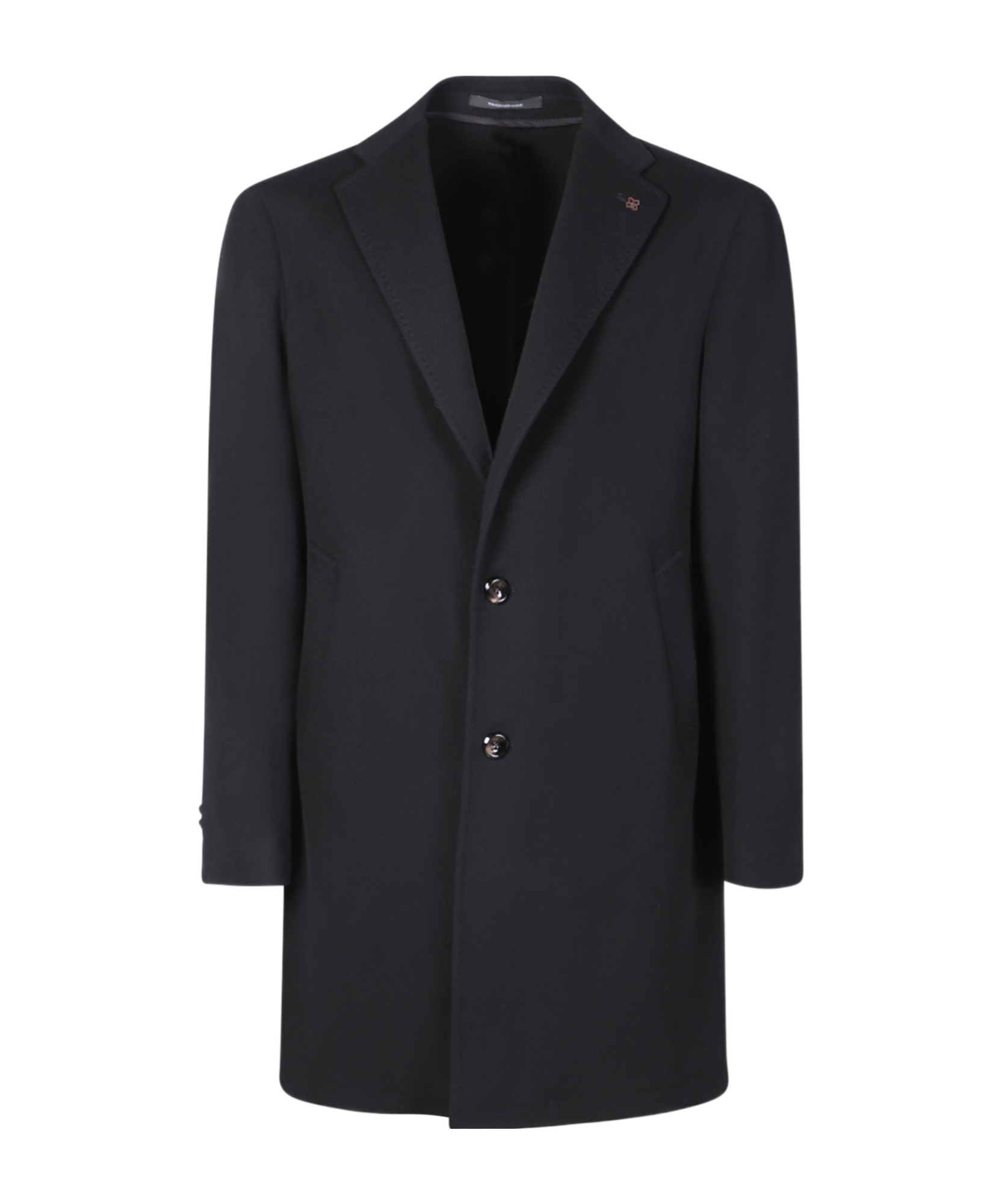 Tagliatore Notched-lapels Single-breasted Coat In Black