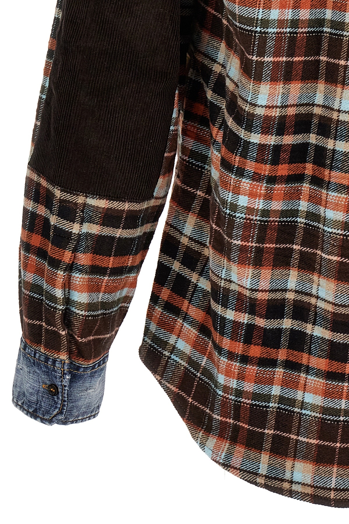 Shop Dsquared2 Denim-details Check-pattern Shirt In Multicolor