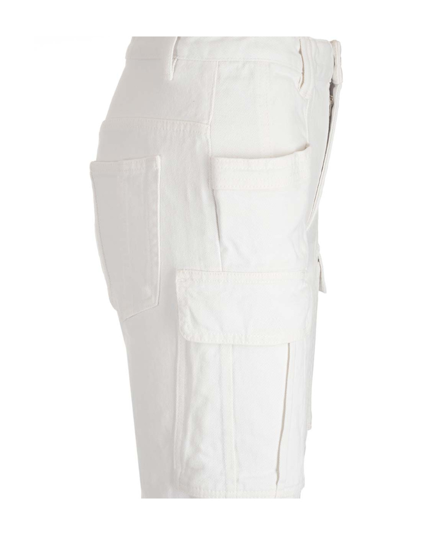 Isabel Marant Vokayo Mid-rise Straight-leg Cargo Pants In White