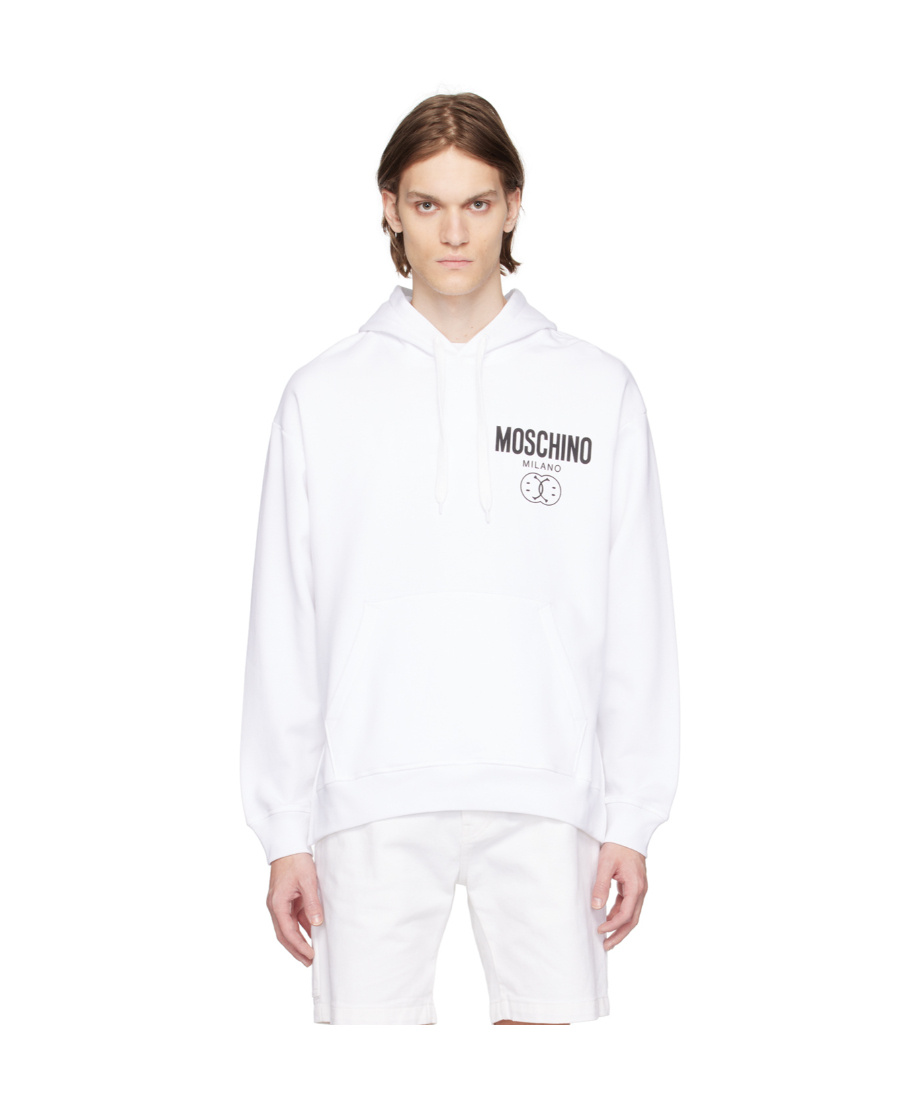 Moschino Man Sweatshirt White Size 44 Cotton In White