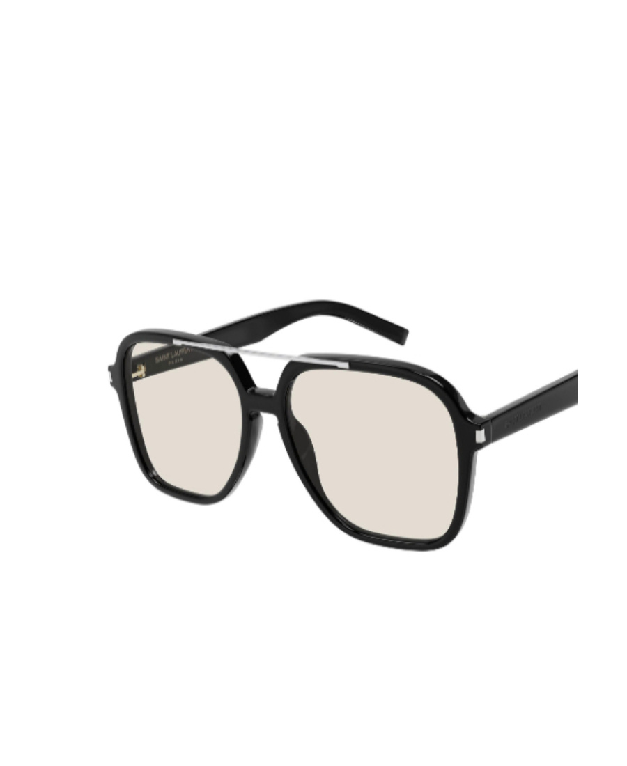 Saint Laurent Logo Square-frame Glasses In White