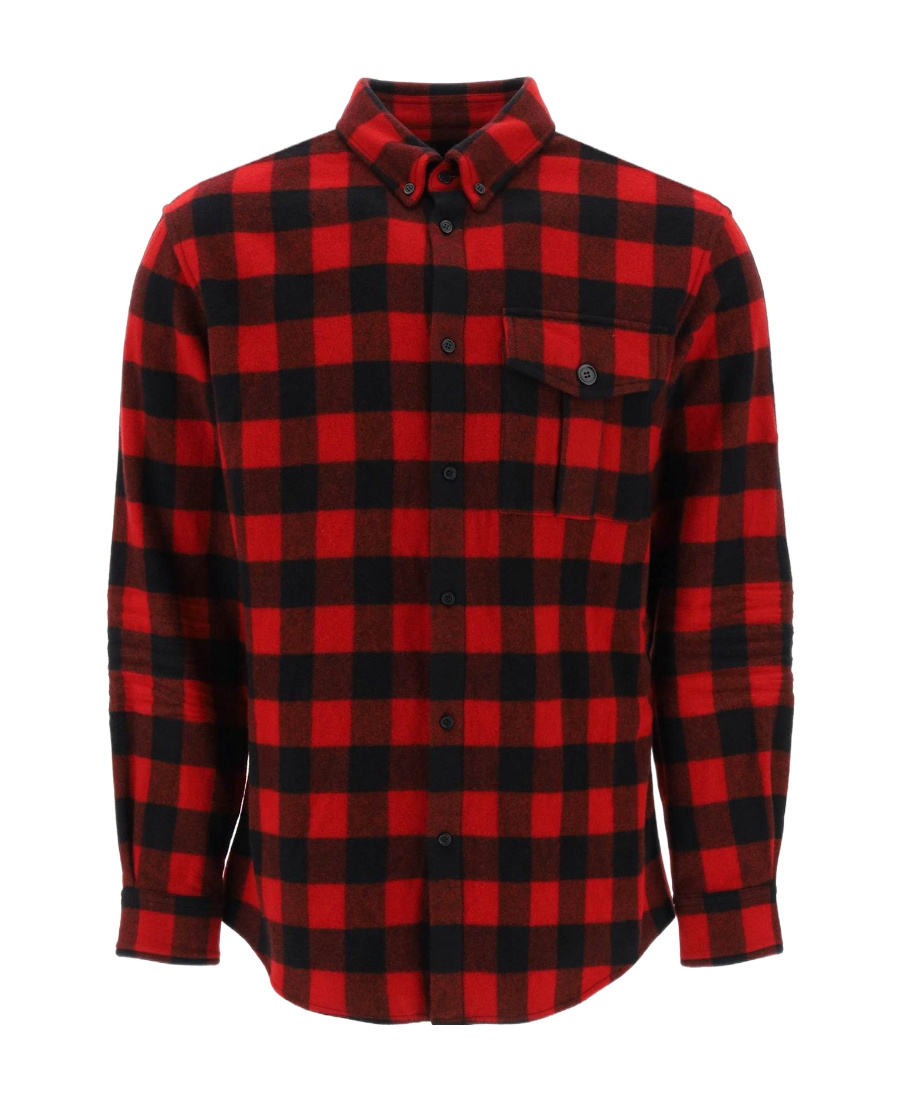 Shop Dsquared2 Check-pattern Wool-blend Shirt In Brown