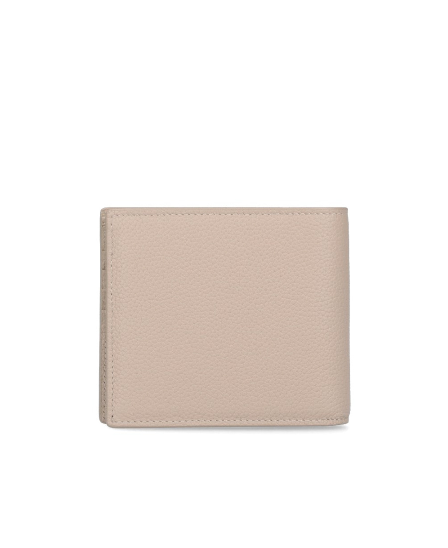 Saint Laurent Tiny Cassandre East/west Wallet In Grained Leather In Nude