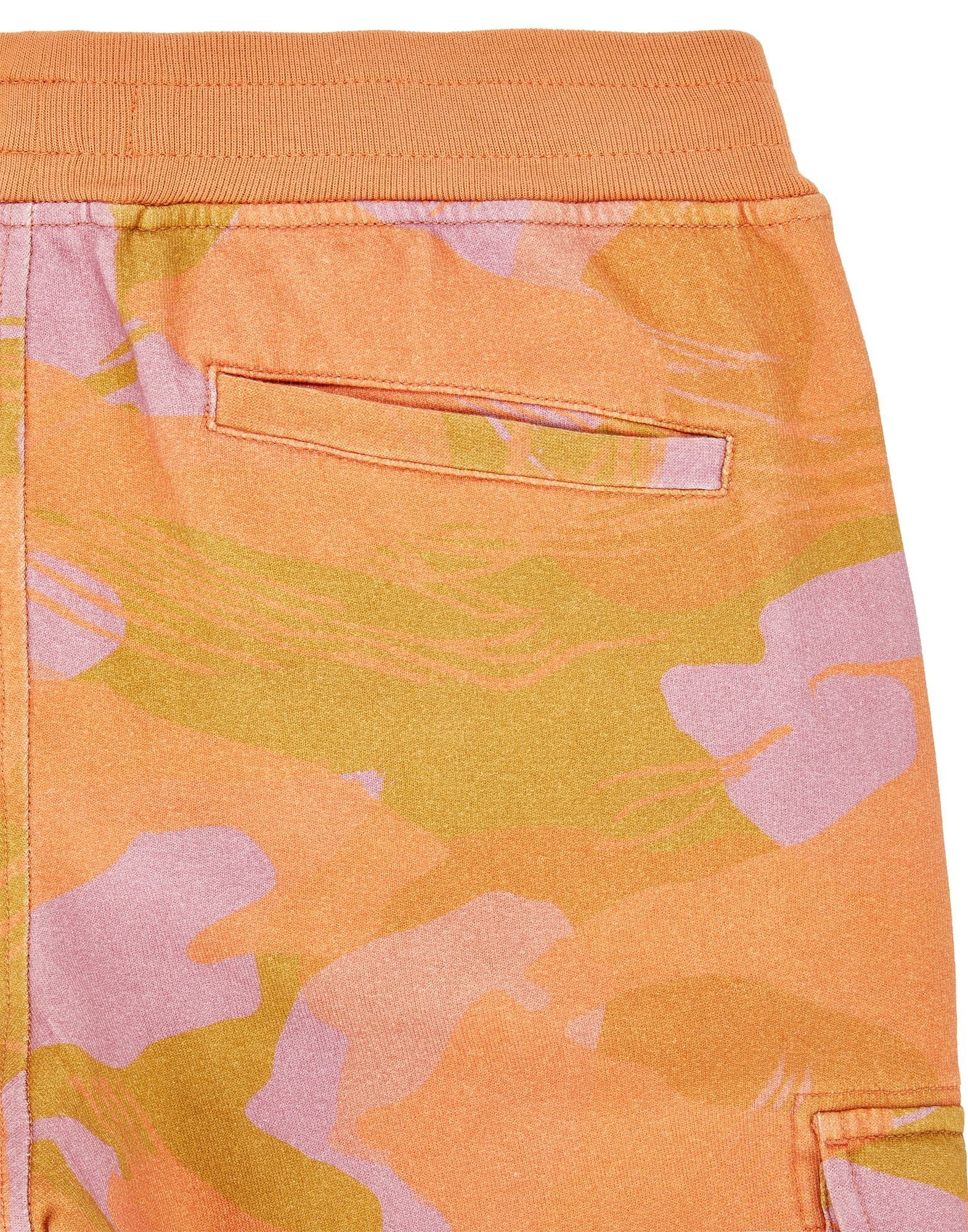 Stone Island Compass-motif Cargo Shorts In Orange