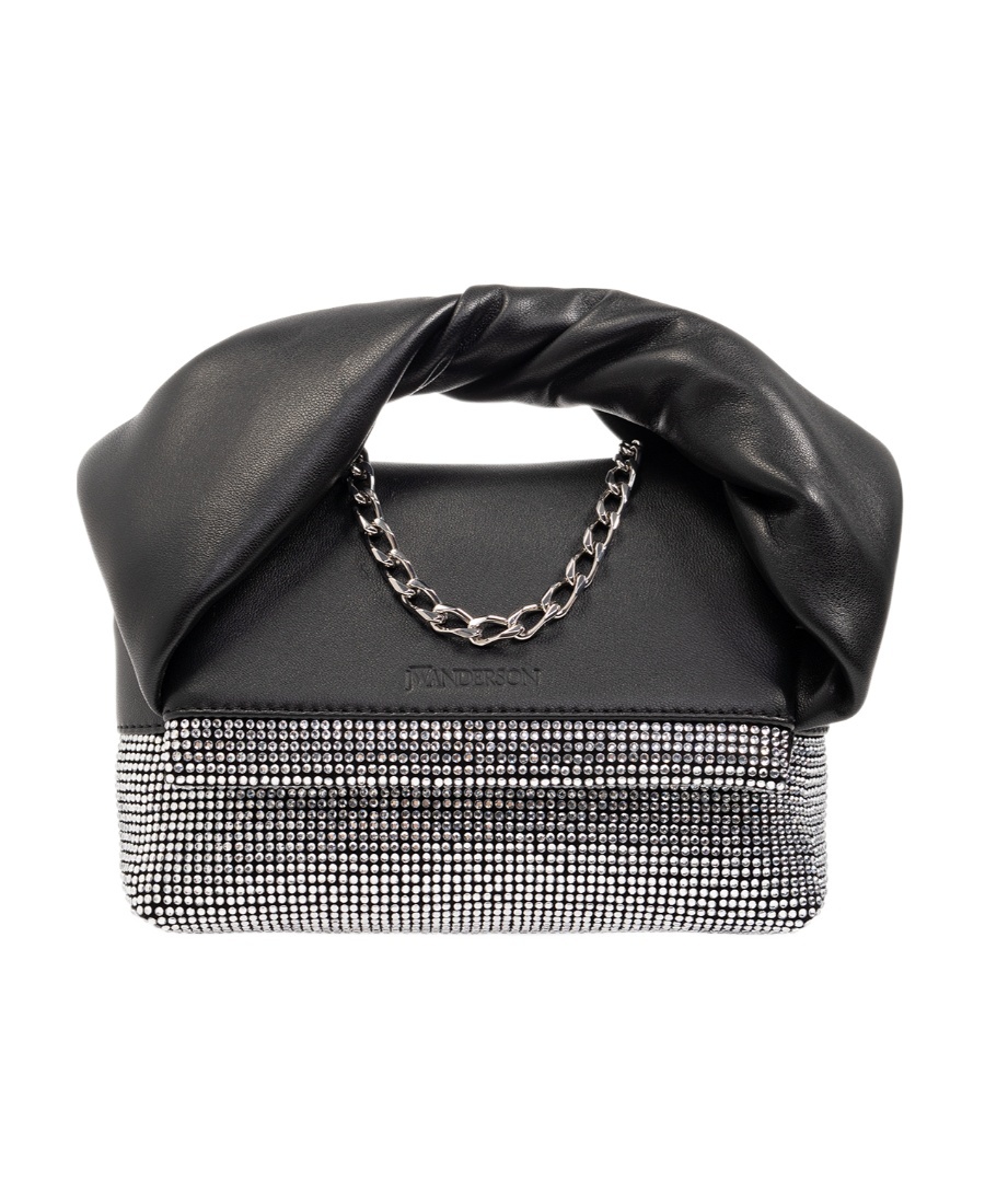Jw Anderson Crystal Leather Bag In Black