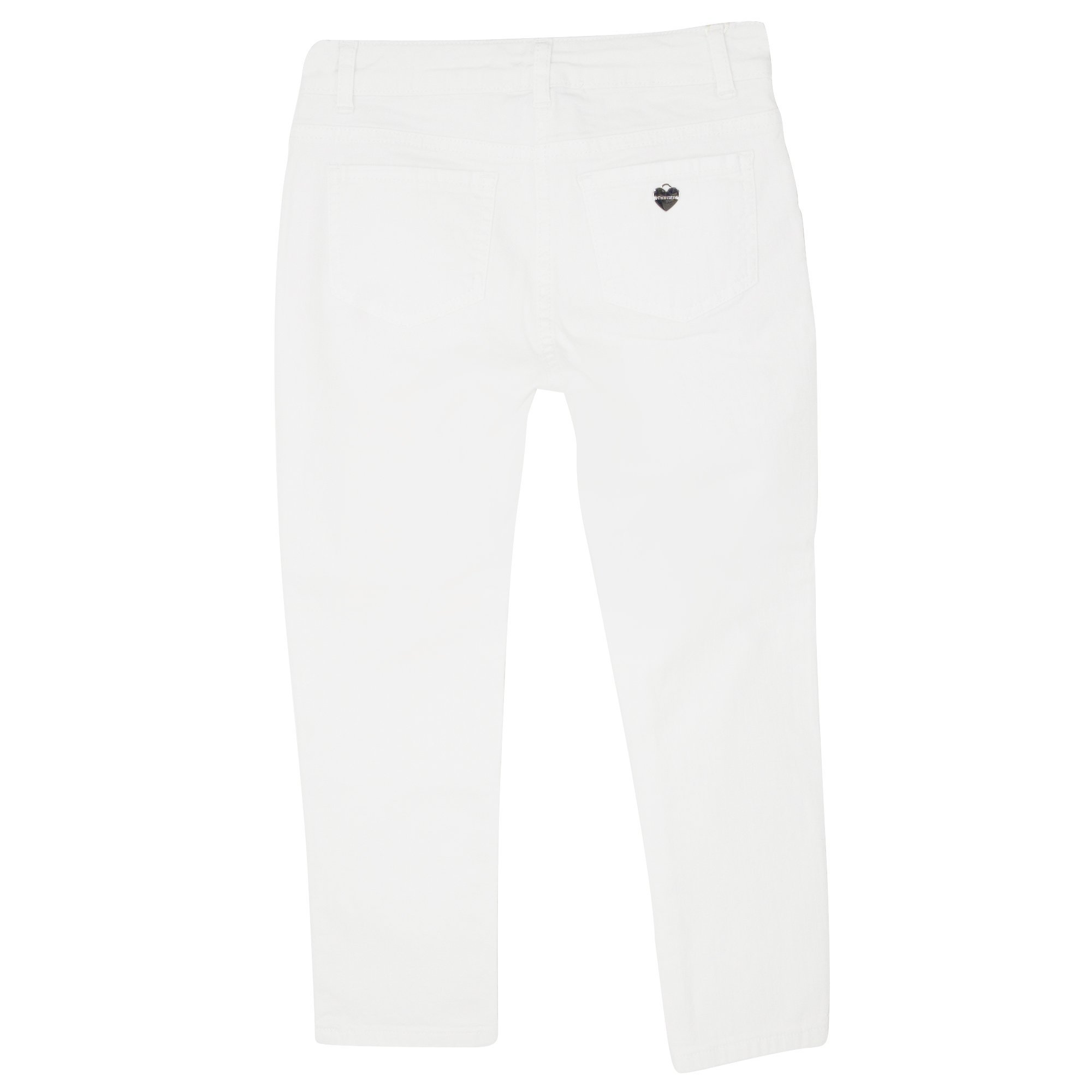 Twinset Twin Set Bambina Pantalone Bianco In Denim Di Cotone In White
