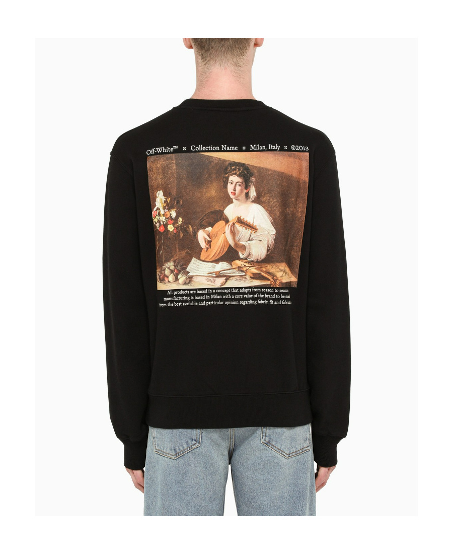 Off-white Caravaggio Painting-print Crew-neck Sweatshirt In Black