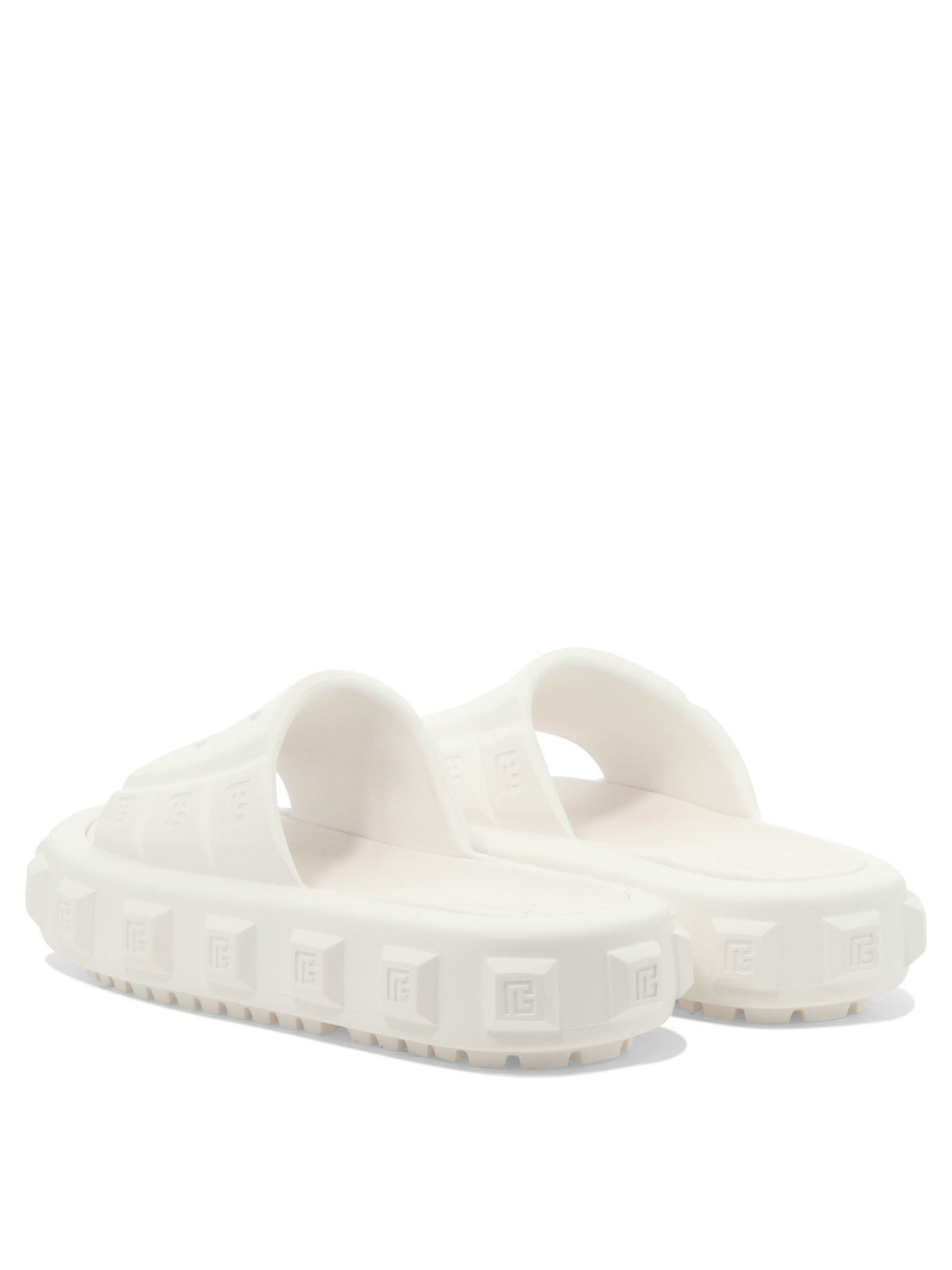Shop Balmain Ari Flat Mules In White
