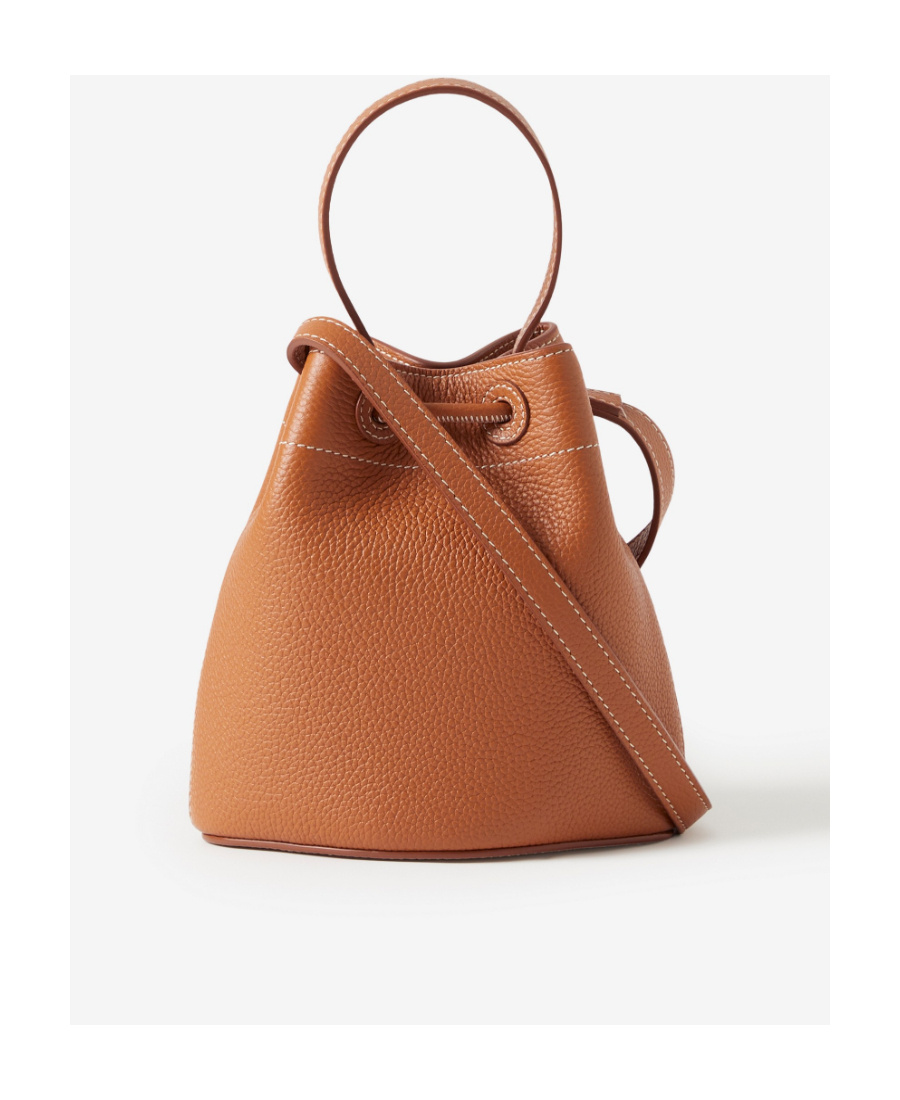 Burberry Tb Grainy Bucket Bag In Brown