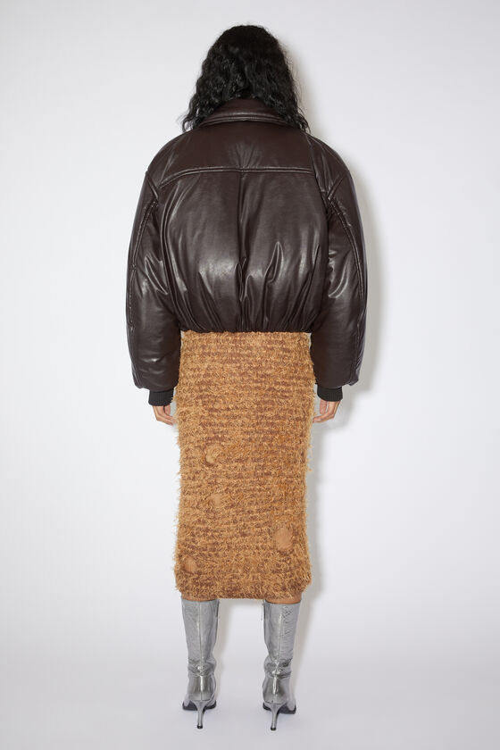 Acne Studios Wool Hollowed-out Skirt In Brown