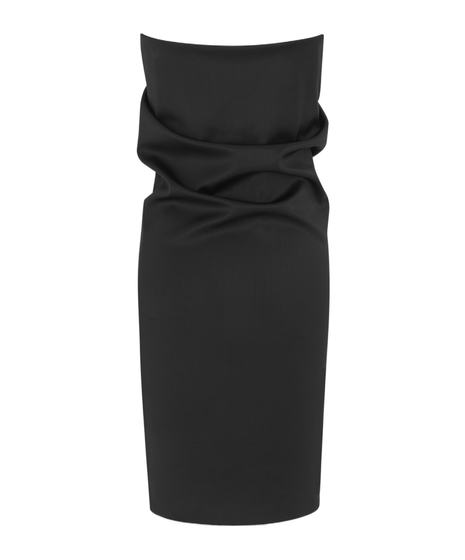 Saint Laurent Strapless Wool-blend Minidress In Black