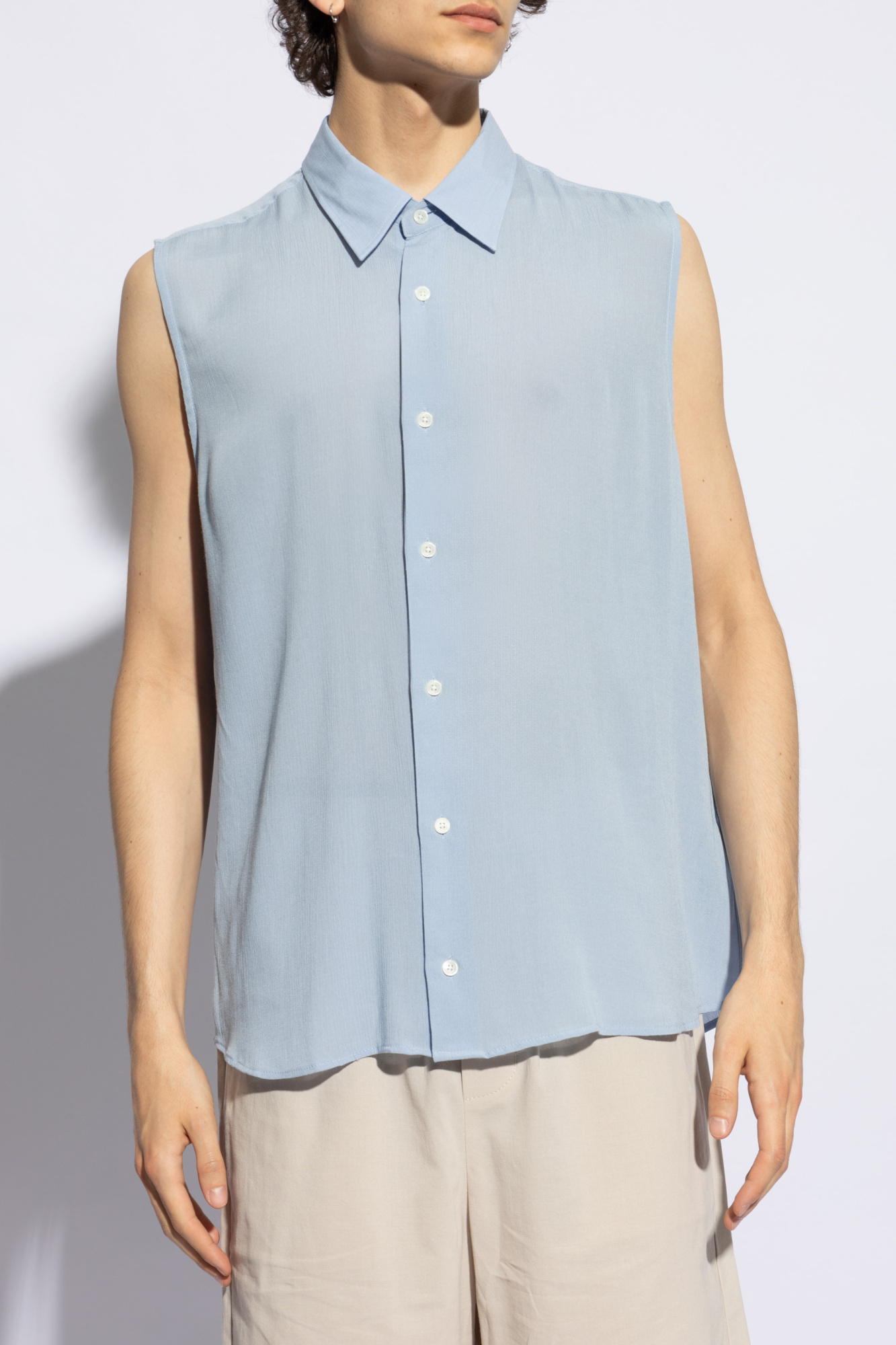 Ami Alexandre Mattiussi Ami Paris Ami De Coeur Motif Sleeveless Shirt In White