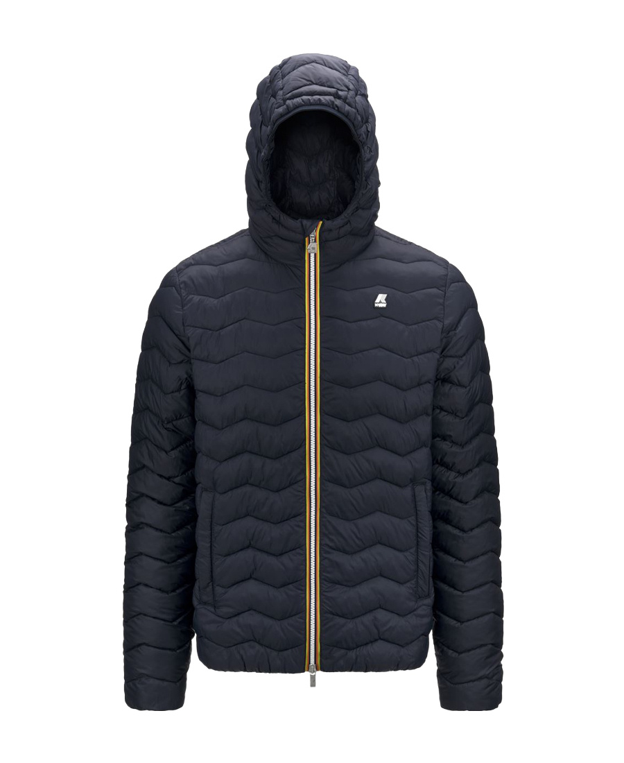 K-WAY LOGO-PATCH HOODED PADDED JACKET