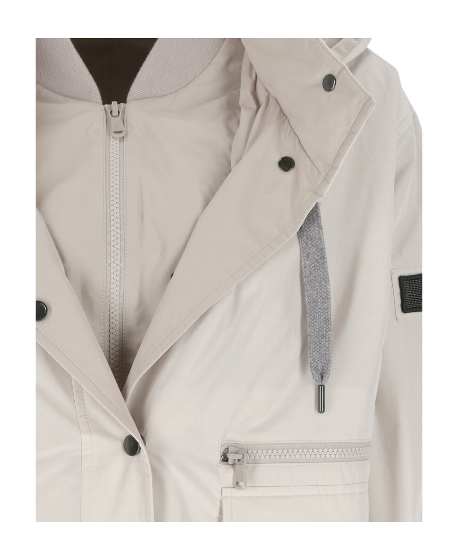 Brunello Cucinelli Zip-fastening Hooded Jacket In Light Gray