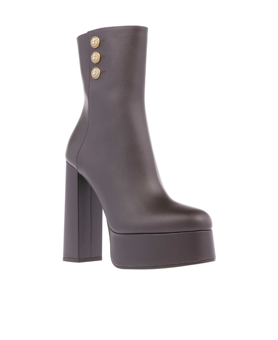 Balmain Round-headed Short Boots In Black