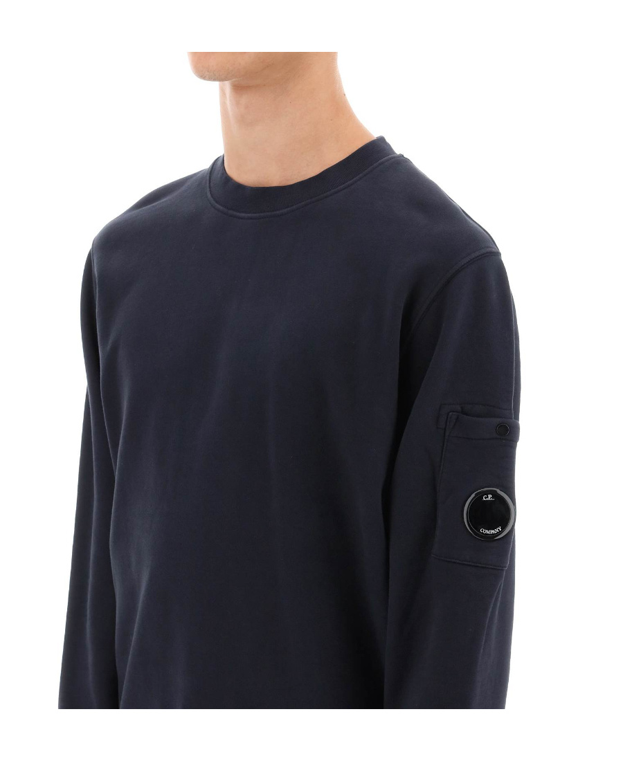 Shop C.p. Company Logo-patch Cotton Sweatshirt In Black