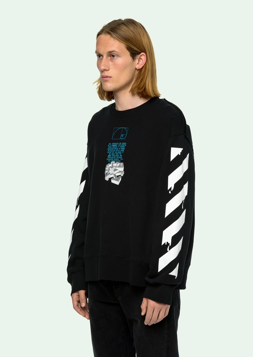 Off-white Dripping Arrows Crew Neck Sweatshirt In Black