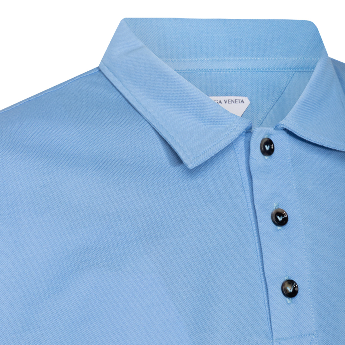Bottega Veneta Polo Shirt With Lapel Short Sleeve In Blue