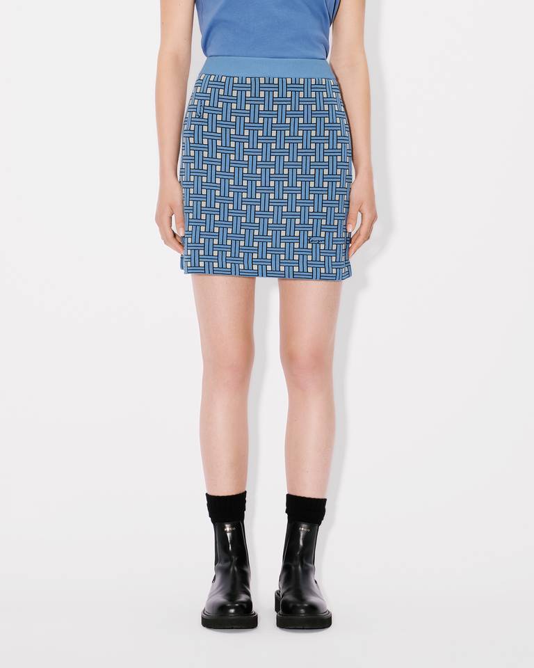 Kenzo Weave Woven-patterned Mini Skirt In Blue