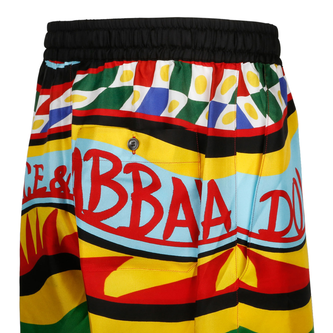 Dolce & Gabbana Multicolor Shorts With All-over Carretto Print In Multicolor