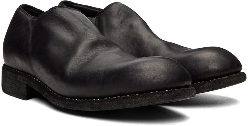 Guidi Round Head Loafer Shoes In Black