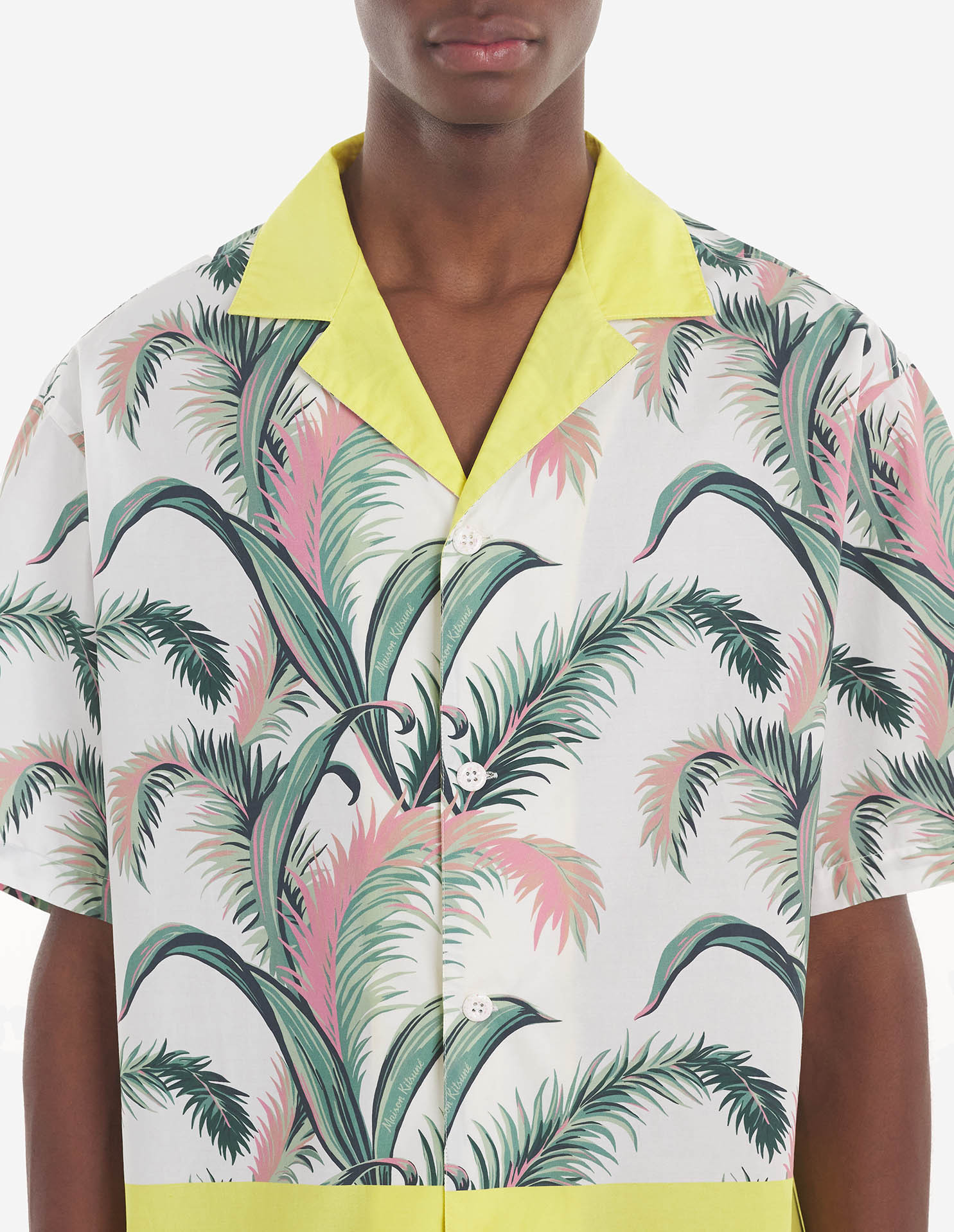 Maison Kitsuné Short-sleeved Printed Shirt In White