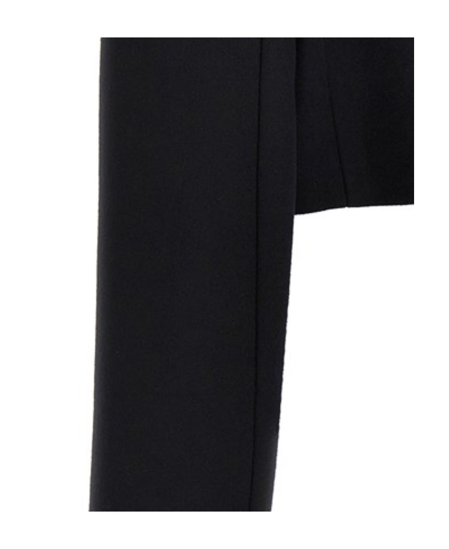 Stella Mccartney Cropped Wool Jacket With Button Closure In Black