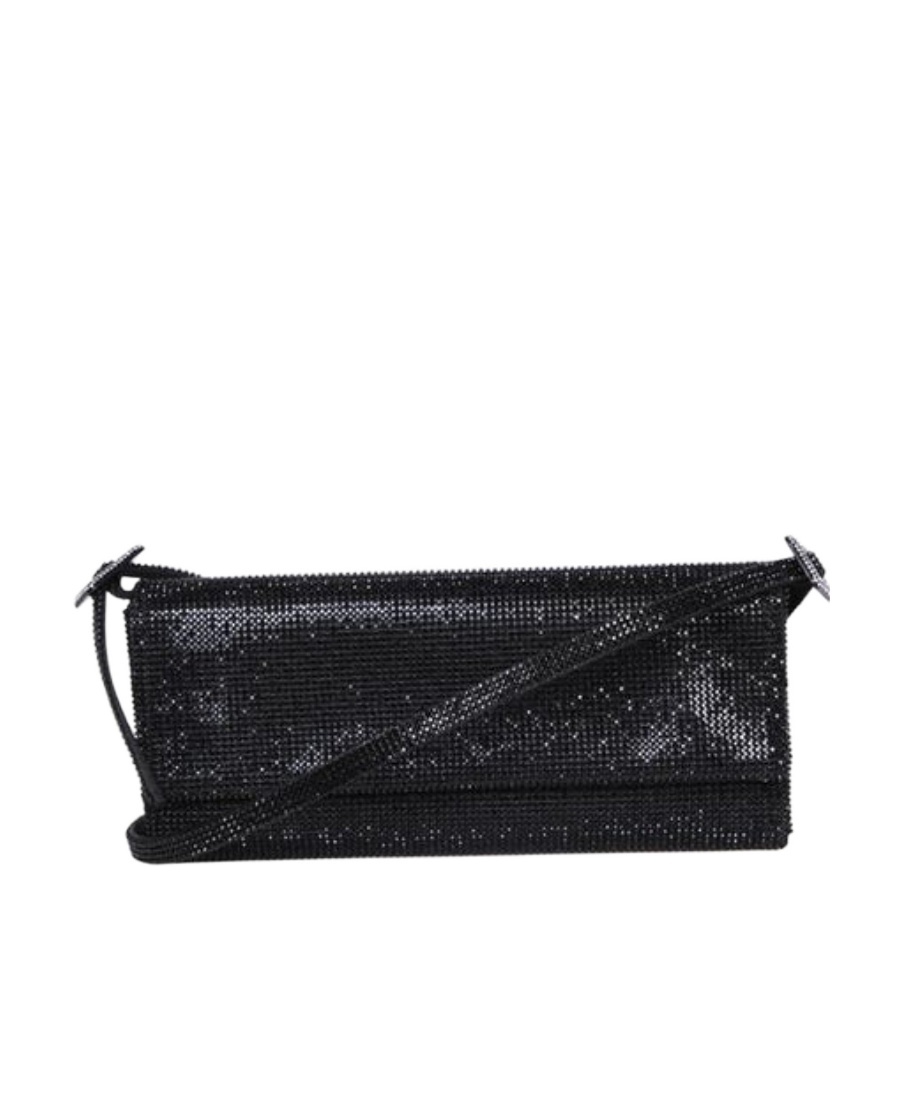 Benedetta Bruzziches Rhinestones Shoulder Bag In Black