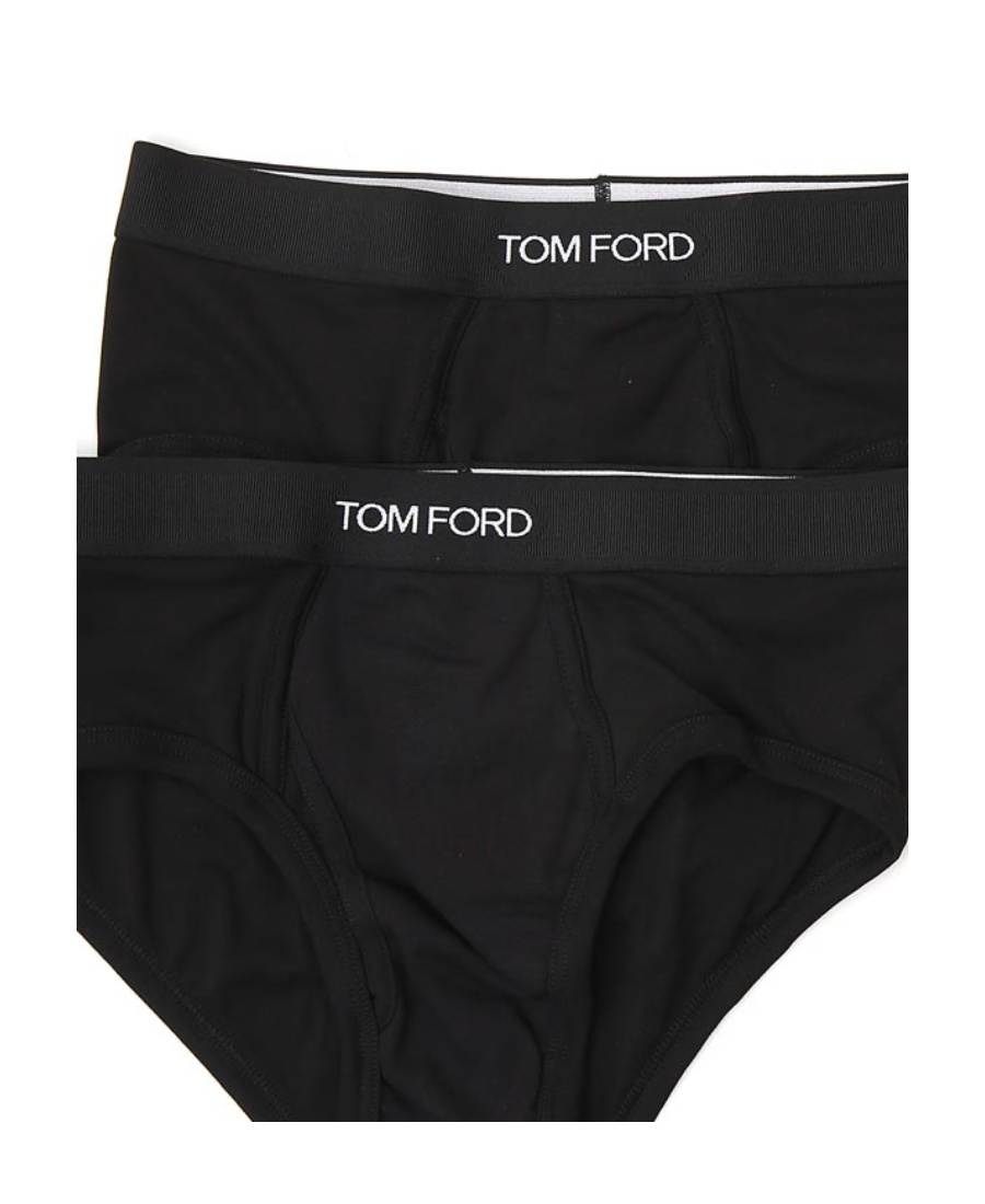 Tom Ford Two-pack Stretch Cotton And Modal-blend Briefs In Black
