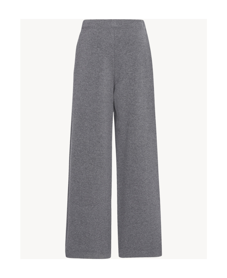 Shop The Row Wide-leg Wool Trousers In Gray